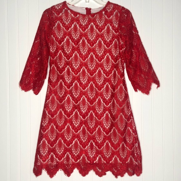 RARE EDITION Girls Foral overlay lace dress. Item# 0100 - Picture 1 of 6
